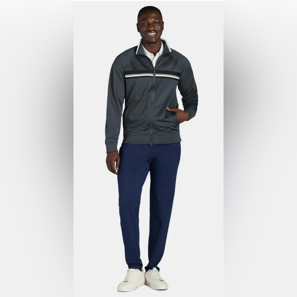 Athletic Works Men's Charcoal Grey Tricot Track Jacket NWT